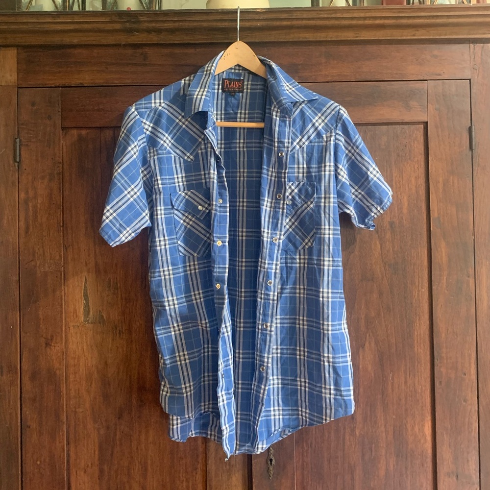 Mens western pearl snap button down
